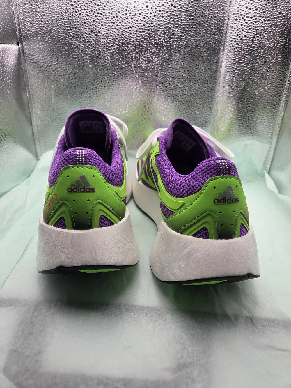Women's Purple and Neon Green Athletic Sneakers
